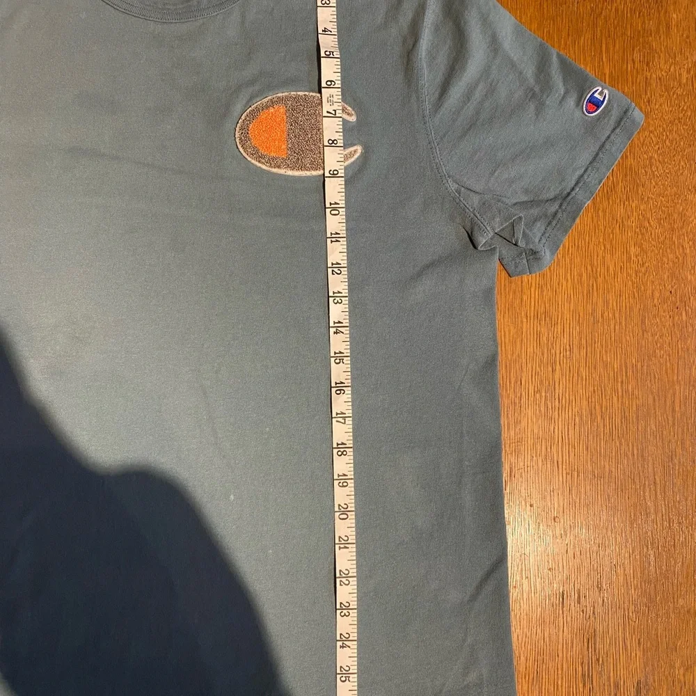 Champion Olive‎ Green early 2000’s short sleeve reverse weave logo T-Shirt L - Picture 8 of 8